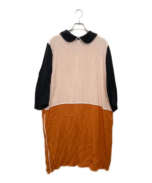 MARNI（マルニ）MARNI (マルニ) 7分丈切替ブラウスワンピース ピンク サイズ:40の古着・服飾アイテム