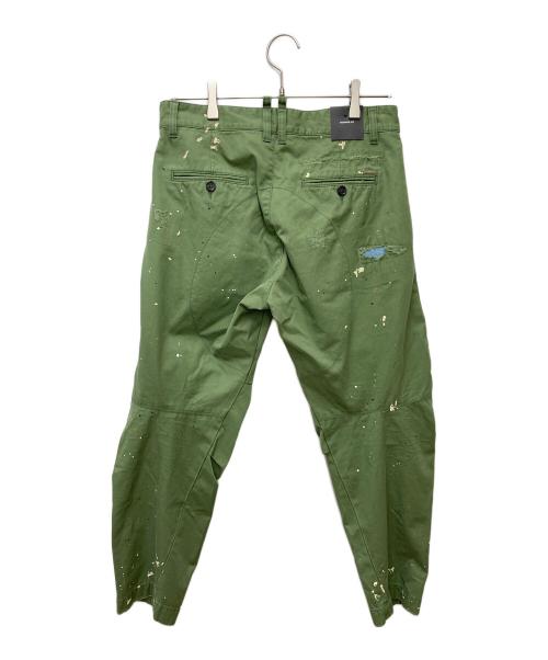 DSQUARED2（ディースクエアード）DSQUARED2 (ディースクエアード) ペイント加工パンツ S74KB0820 グリーン サイズ:42 未使用品の古着・服飾アイテム
