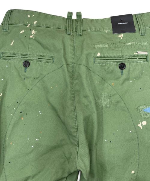 DSQUARED2（ディースクエアード）DSQUARED2 (ディースクエアード) ペイント加工パンツ S74KB0820 グリーン サイズ:42 未使用品の古着・服飾アイテム