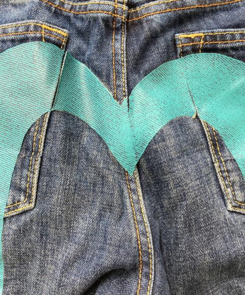 EVISU（エヴィス）EVISU (エヴィス) ダイコックプリント バギーフィットジーンズ　2000 インディゴ サイズ:SIZE 76cm (W30)の古着・服飾アイテム