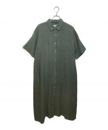 URBAN RESEARCH DOORS（アーバンリサーチドアーズ）の古着「リネン前開きシャツワンピース」｜グリーン