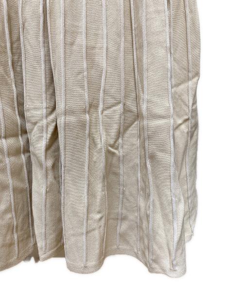 anuans（アニュアンス）anuans (アニュアンス) バイカラーリブニットフレアワンピース　1523231055-0 ベージュ サイズ:Fの古着・服飾アイテム