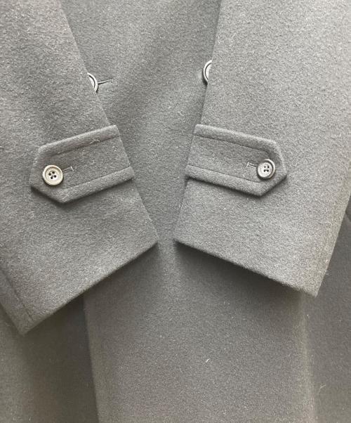 Aquascutum（アクアスキュータム）Aquascutum (アクアスキュータム) カシミヤ混メルトンPコート ブラック サイズ:42の古着・服飾アイテム