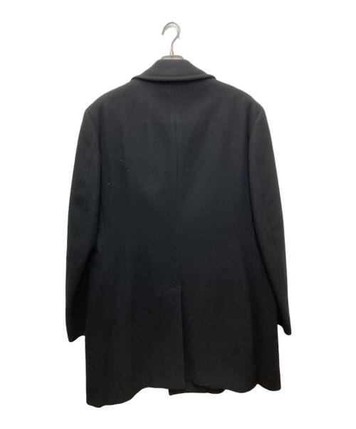 Aquascutum（アクアスキュータム）Aquascutum (アクアスキュータム) カシミヤ混メルトンPコート ブラック サイズ:42の古着・服飾アイテム