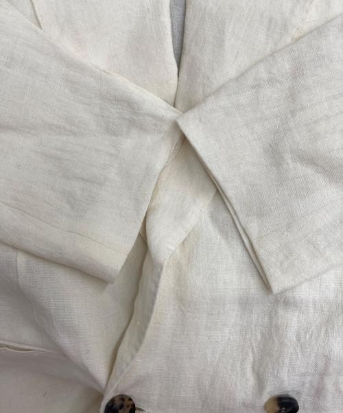 SOSHIOTSUKI（ソウシ オオツキ）SOSHIOTSUKI (ソウシ オオツキ) LINEN WASHER 2B DOUBLE BREASTED JACKET アイボリー サイズ:48の古着・服飾アイテム