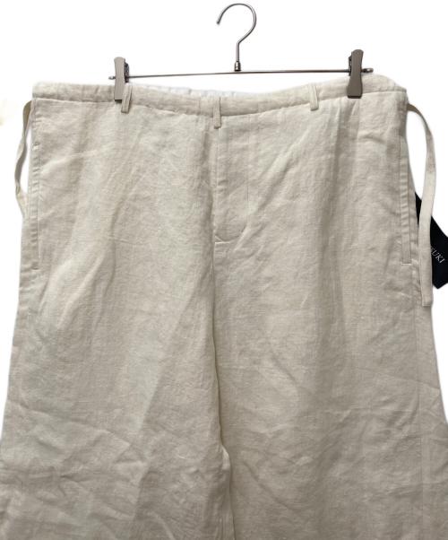 SOSHIOTSUKI（ソウシ オオツキ）SOSHIOTSUKI (ソウシ オオツキ) LINEN WASHER JUDO WIDE TROUSERS アイボリー サイズ:48の古着・服飾アイテム
