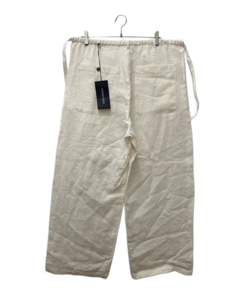 SOSHIOTSUKI（ソウシ オオツキ）SOSHIOTSUKI (ソウシ オオツキ) LINEN WASHER JUDO WIDE TROUSERS アイボリー サイズ:48の古着・服飾アイテム