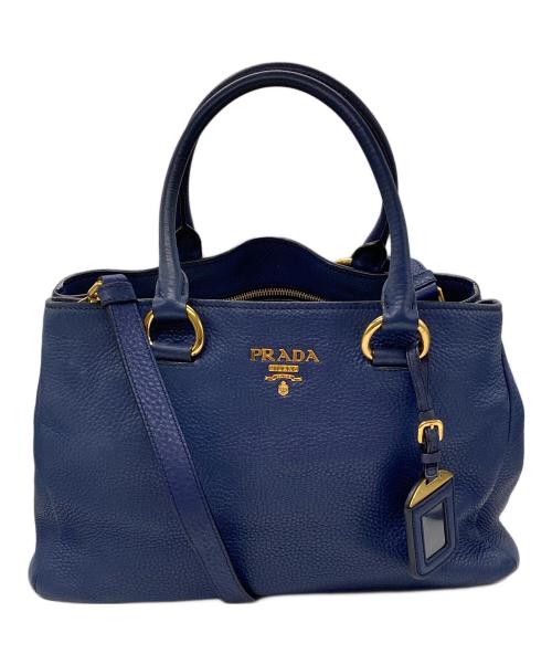 PRADA（プラダ）PRADA (プラダ) 2wayハンドバッグ 1BA878 ネイビーの古着・服飾アイテム
