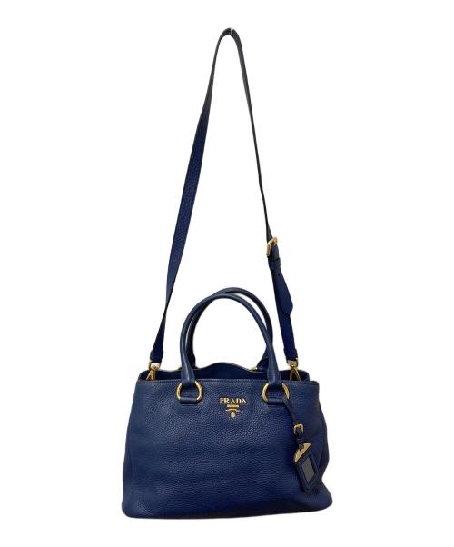 PRADA（プラダ）PRADA (プラダ) 2wayハンドバッグ 1BA878 ネイビーの古着・服飾アイテム