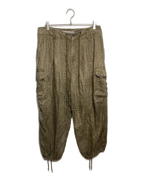 journal standard luxe（ジャーナルスタンダード ラックス）journal standard luxe (ジャーナルスタンダード ラックス) リネンヘリンカーゴパンツ ブラウン サイズ:Freeの古着・服飾アイテム