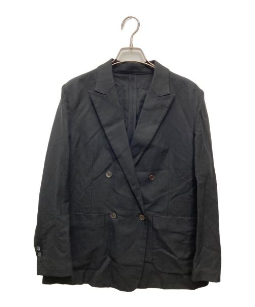 DRESSTERIOR（ドレステリア）DRESSTERIOR (ドレステリア) リネンミックスダブルジャケット ブラック サイズ:36の古着・服飾アイテム