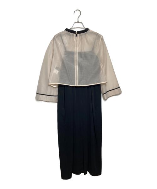 green label relaxing（グリーンレーベルリラクシング）green label relaxing (グリーンレーベルリラクシング) シアー トップス×キャミソール2WAYワンピース ブラック サイズ:Freeの古着・服飾アイテム