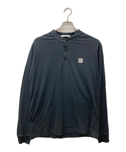 STONE ISLAND（ストーンアイランド）STONE ISLAND (ストーンアイランド) ヘンリーネックカットソー　721522157 ネイビー サイズ:Lの古着・服飾アイテム
