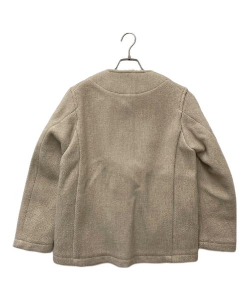 DANTON（ダントン）DANTON (ダントン) ウールモッサ ノーカラージャケット JD-8903 WOM ベージュ サイズ:34の古着・服飾アイテム