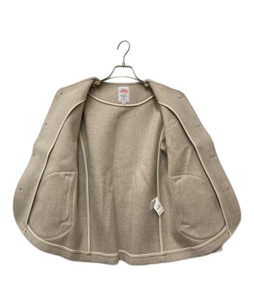 DANTON（ダントン）DANTON (ダントン) ウールモッサ ノーカラージャケット JD-8903 WOM ベージュ サイズ:34の古着・服飾アイテム