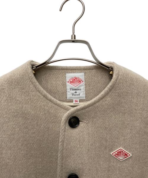 DANTON（ダントン）DANTON (ダントン) ウールモッサ ノーカラージャケット JD-8903 WOM ベージュ サイズ:34の古着・服飾アイテム