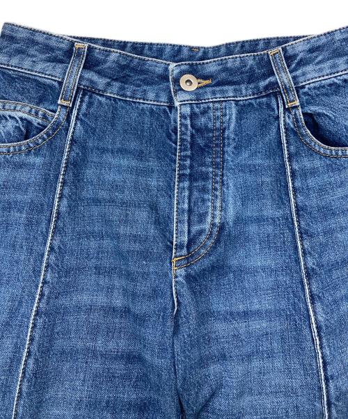 BOTTEGA VENETA（ボッテガベネタ）BOTTEGA VENETA (ボッテガベネタ) カーブシェイプ インディゴ ワイド ロールアップ デニム 723355 V2J80 インディゴ サイズ:34の古着・服飾アイテム