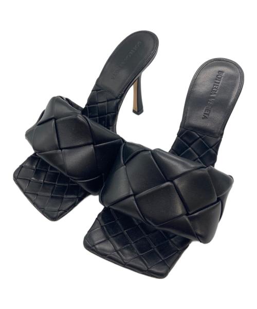 BOTTEGA VENETA（ボッテガベネタ）BOTTEGA VENETA (ボッテガベネタ) リドイントレチャートサンダル ブラック サイズ:37の古着・服飾アイテム