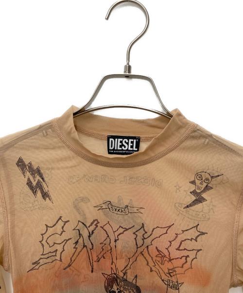 DIESEL（ディーゼル）DIESEL (ディーゼル) T-SIELY セカンドスキンシアートップ ベージュ サイズ:Mの古着・服飾アイテム