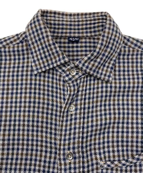 45R（フォーティファイブ・アール）45R (フォーティファイブ・アール) インドうすネルのレギュ 4093048 グレー×ネイビー サイズ:2の古着・服飾アイテム