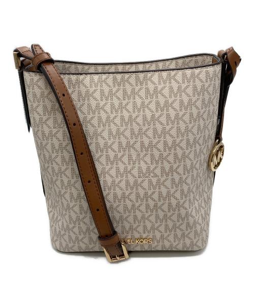 MICHAEL KORS（マイケル・コース）MICHAEL KORS (マイケル・コース) ショルダーバッグ　35F8GKFM1V ホワイト×ブラウンの古着・服飾アイテム