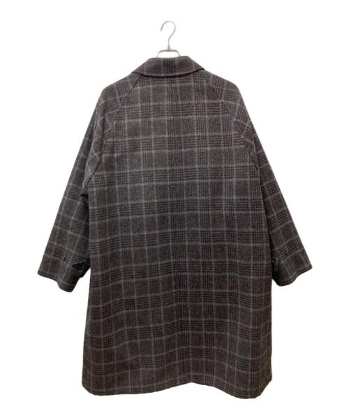 ANATOMICA（アナトミカ）ANATOMICA (アナトミカ) リバーシブル チェック シングルラグランコート ネイビー×ブラウン サイズ:46の古着・服飾アイテム