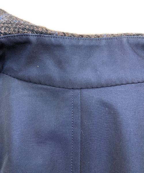 ANATOMICA（アナトミカ）ANATOMICA (アナトミカ) リバーシブル チェック シングルラグランコート ネイビー×ブラウン サイズ:46の古着・服飾アイテム