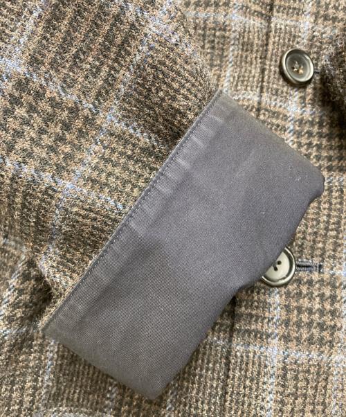 ANATOMICA（アナトミカ）ANATOMICA (アナトミカ) リバーシブル チェック シングルラグランコート ネイビー×ブラウン サイズ:46の古着・服飾アイテム