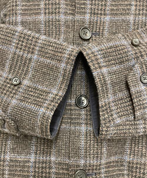 ANATOMICA（アナトミカ）ANATOMICA (アナトミカ) リバーシブル チェック シングルラグランコート ネイビー×ブラウン サイズ:46の古着・服飾アイテム