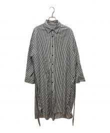 DRESSLAVE（ドレスレイブ）の古着「LONDON stripe deep slit dress」｜グレー×ホワイト