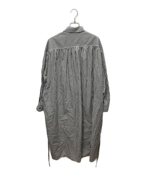 DRESSLAVE（ドレスレイブ）DRESSLAVE (ドレスレイブ) LONDON stripe deep slit dress グレー×ホワイト サイズ:38の古着・服飾アイテム
