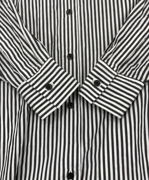 DRESSLAVE（ドレスレイブ）DRESSLAVE (ドレスレイブ) LONDON stripe deep slit dress グレー×ホワイト サイズ:38の古着・服飾アイテム