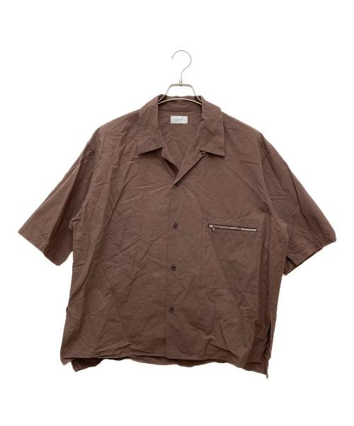 COLUMN（コラム）COLUMN (コラム) ジップポケットオープンカラーシャツ ブラウン サイズ:Lの古着・服飾アイテム