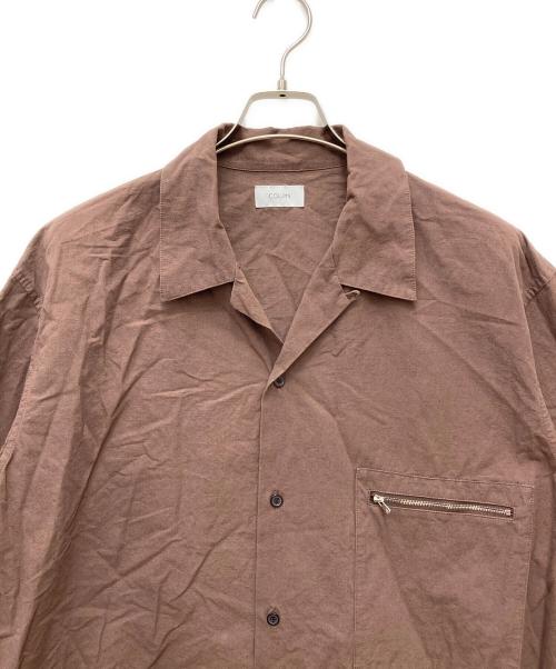 COLUMN（コラム）COLUMN (コラム) ジップポケットオープンカラーシャツ ブラウン サイズ:Lの古着・服飾アイテム