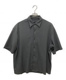 EDIFICE（エディフィス）の古着「ウェーブメッシュ ワイドシルエット 5分袖 オープンカラーシャツ」｜グレー