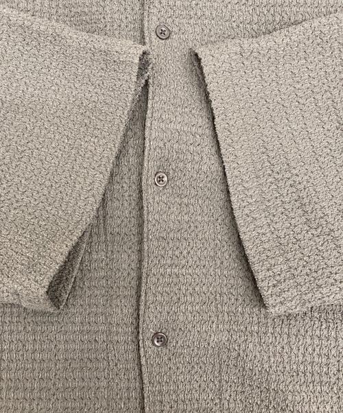 EDIFICE（エディフィス）EDIFICE (エディフィス) ウェーブメッシュ ワイドシルエット 5分袖 オープンカラーシャツ グレー サイズ:Mの古着・服飾アイテム