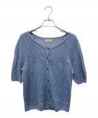 MARGARET HOWELLマーガレットハウエル）の古着「半袖サマーニットカーディガン」｜インディゴ