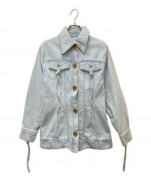 REJINA PYO（レジーナ ピョウ）の古着「pointed-collar denim jacket」｜スカイブルー
