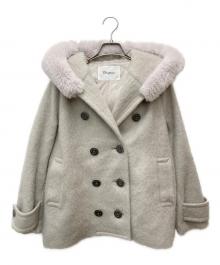 Diagram（ダイアグラム）の古着「フードファーダブルコート　0320461339」｜グレー