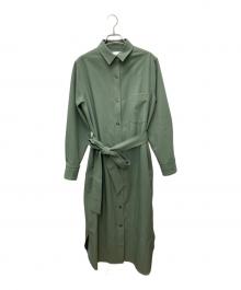SOEJU（ソージュ）の古着「ソフトオックスシャツワンピース」｜グリーン