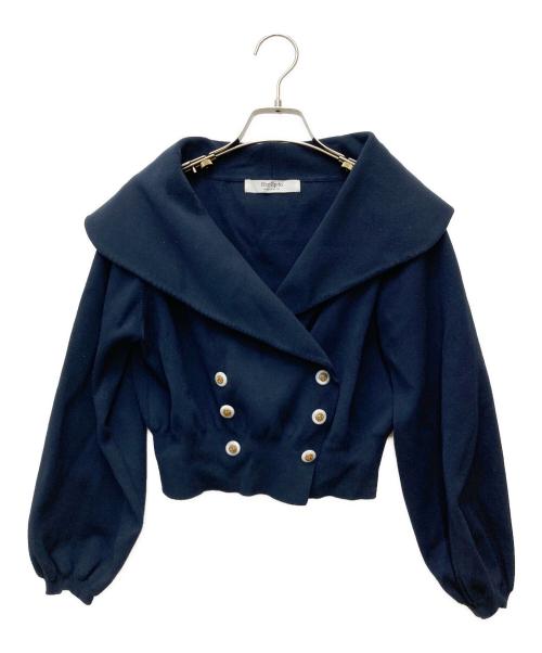 HER LIP TO（ハーリップトゥ）HER LIP TO (ハーリップトゥ) Merseille Knit Jacket 1231206055 ネイビー サイズ:Sの古着・服飾アイテム