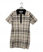 HER LIP TOハーリップトゥ）の古着「Trois Logo Knit Mini Dress」｜ベージュ