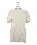 HER LIP TOハーリップトゥ）の古着「Puff Sleeve Cable Knit Dress」｜ベージュ
