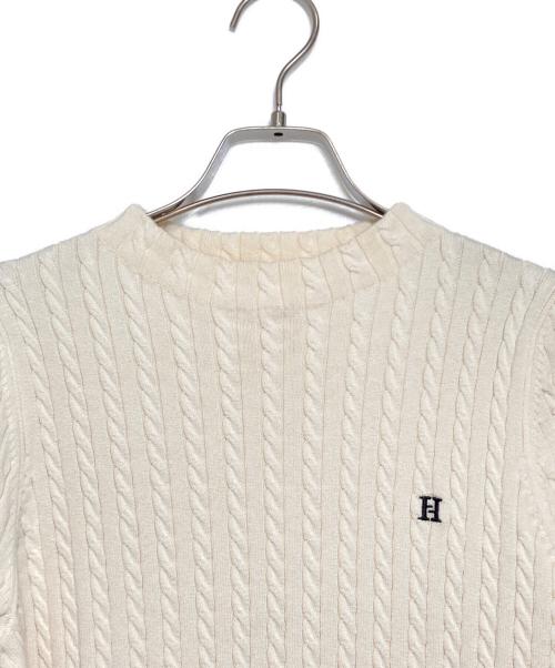 HER LIP TO（ハーリップトゥ）HER LIP TO (ハーリップトゥ) Puff Sleeve Cable Knit Dress ベージュ サイズ:Sの古着・服飾アイテム