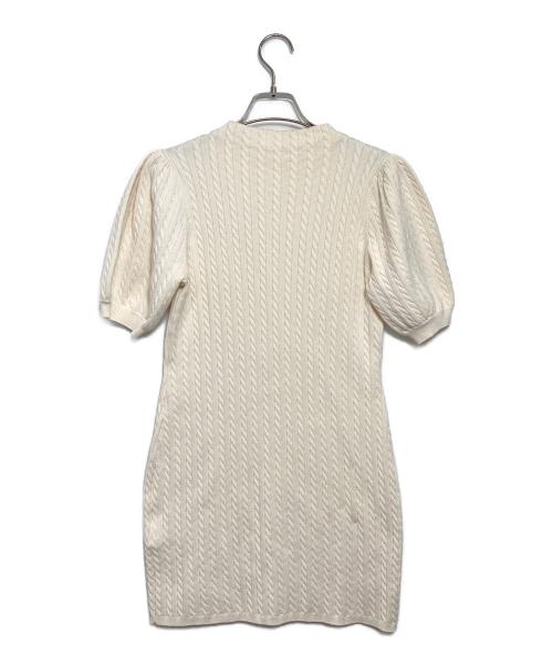HER LIP TO（ハーリップトゥ）HER LIP TO (ハーリップトゥ) Puff Sleeve Cable Knit Dress ベージュ サイズ:Sの古着・服飾アイテム