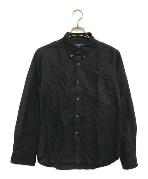 COMME des GARCONS HOMME（コムデギャルソン オム）COMME des GARCONS HOMME (コムデギャルソン オム) 製品染めボタンダウンシャツ ブラック サイズ:Mの古着・服飾アイテム