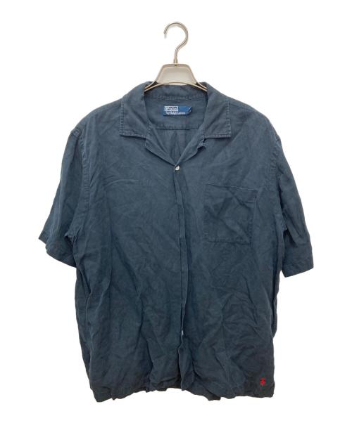 POLO RALPH LAUREN（ポロ・ラルフローレン）POLO RALPH LAUREN (ポロ・ラルフローレン) 半袖オープンカラーシャツ ネイビー サイズ:Lの古着・服飾アイテム