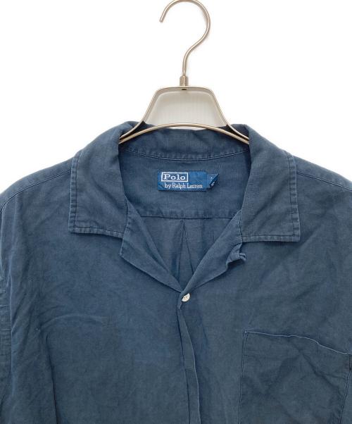 POLO RALPH LAUREN（ポロ・ラルフローレン）POLO RALPH LAUREN (ポロ・ラルフローレン) 半袖オープンカラーシャツ ネイビー サイズ:Lの古着・服飾アイテム