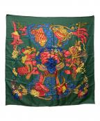 HERMESエルメス）の古着「カレ90 CHAPEAU シルクスカーフ　」｜グリーン