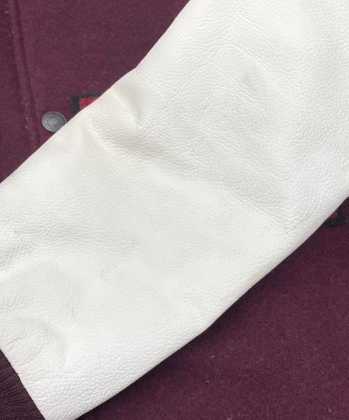 LEVI'S（リーバイス）LEVI'S (リーバイス) レザー切替スタジャン PCL15-211 ワインレッド×ホワイト サイズ:Sの古着・服飾アイテム